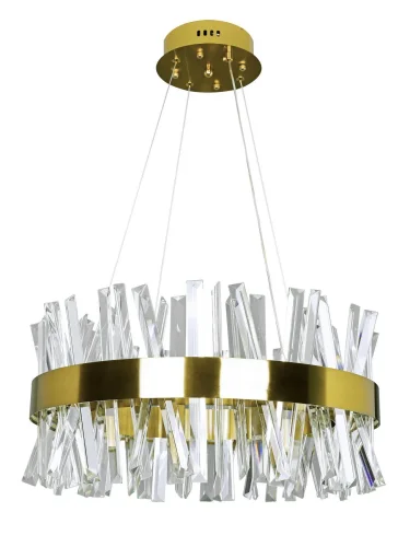 Люстра подвесная LED с пультом Нимб INNOVATION STYLE 83047 Natali Kovaltseva прозрачная на 1 лампа, основание золотое в стиле современный с пультом фото 3